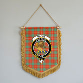 MacFie Ancient Tartan Crest Wall Hanging Banner - Wood Pole